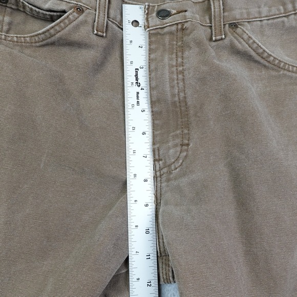Dickies Relaxed Fit Carpenter Pants Mens 33x32 Brown Cotton Canvas Utility Work - Picture 7 of 9